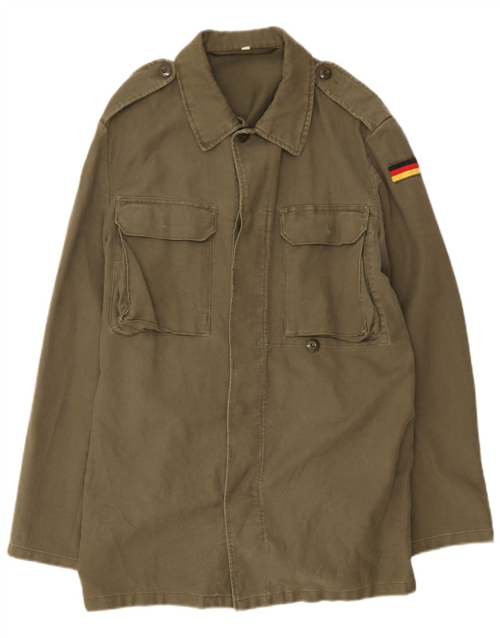 Vintage hombres chaqueta militar Reino Unido 38 medio caqui