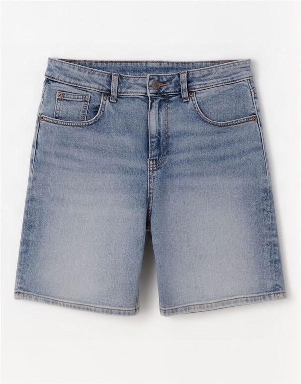 Marks & Spencer Pantalones cortos vaqueros Boyfriend para mujer UK 10 Small W30 Algodón azul