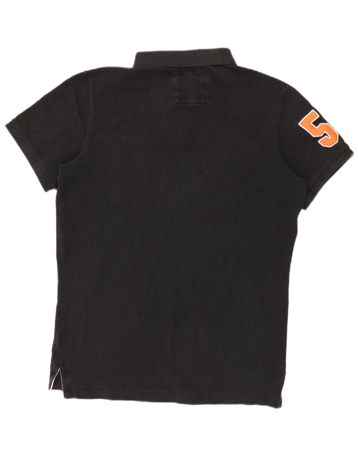 Superdry Polo Gráfico Para Hombre XL Algodón Negro