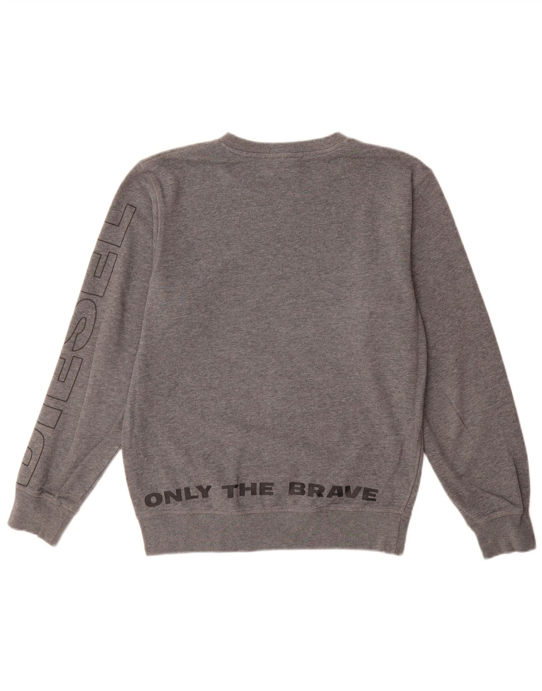 Diesel Hombre Sudadera Gráfica Jersey Pequeño Algodón Gris