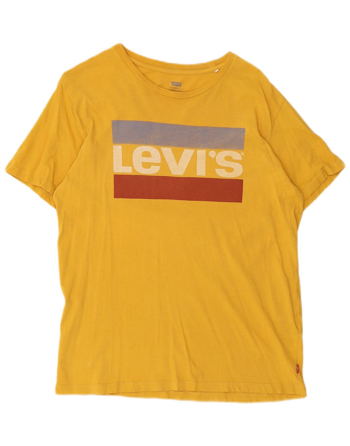 Levi's Hombre Camiseta Gráfica Top Algodón Colorblock Amarillo Medio