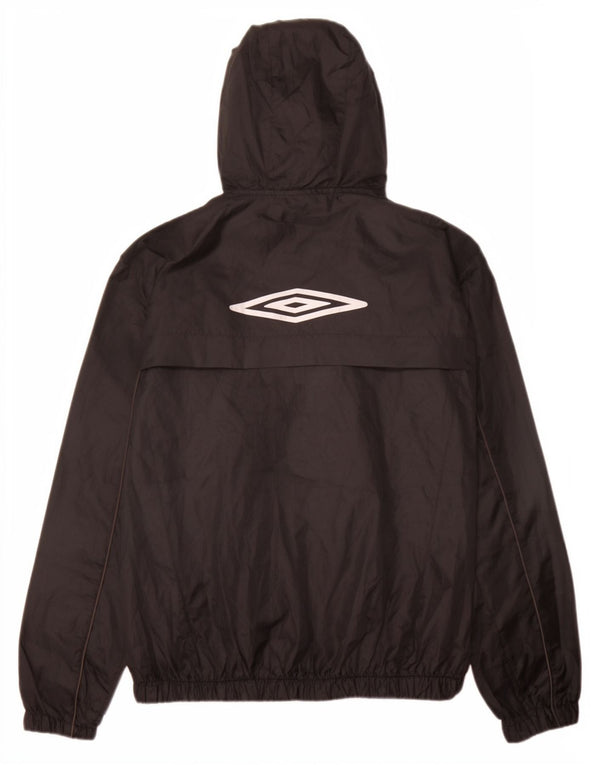 Umbro Chaqueta impermeable con capucha para niños 11-12 años Grande Poliéster negro