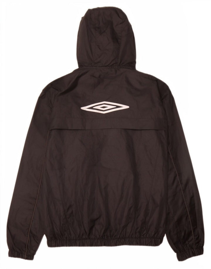 Umbro Chaqueta impermeable con capucha para niños 11-12 años Grande Poliéster negro