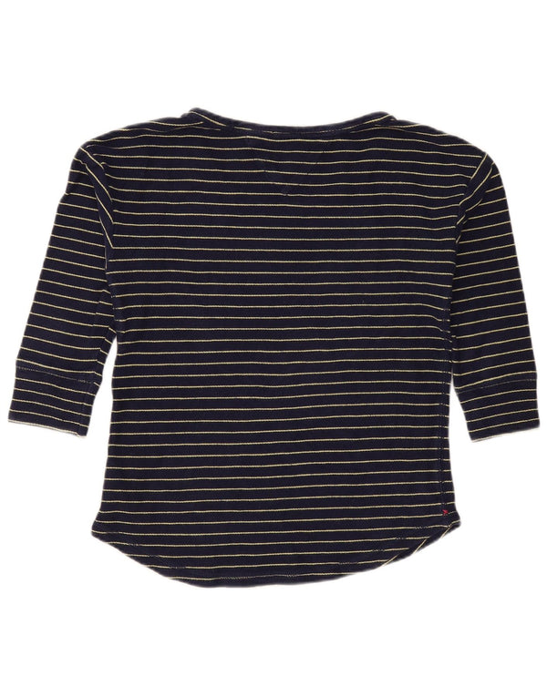 Tommy Hilfiger Top para mujer manga 3/4 UK 10 Small Algodón a rayas azul marino
