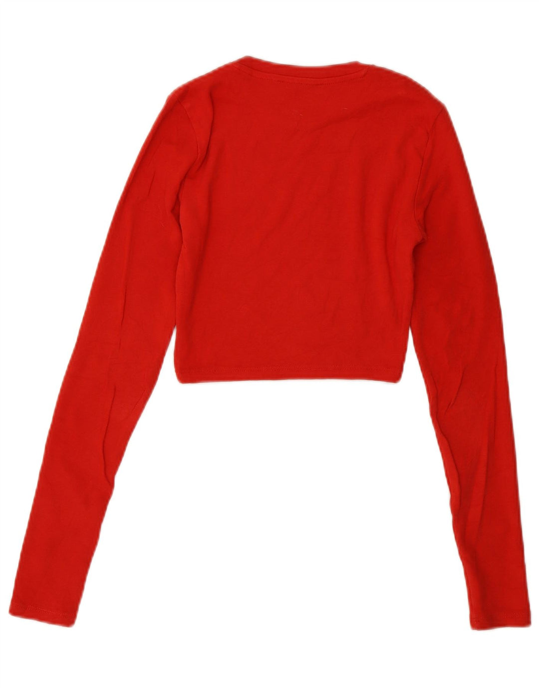 Zara Mujer Crop Top Manga Larga UK 8 Small Rojo