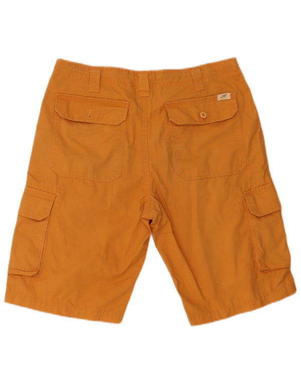 Vintage hombres cargo pantalones cortos IT 46 Pequeño W32 Algodón Naranja