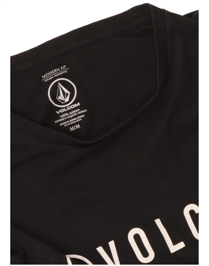 Volcom Camiseta con gráfico de corte moderno para hombre, talla mediana, algodón negro
