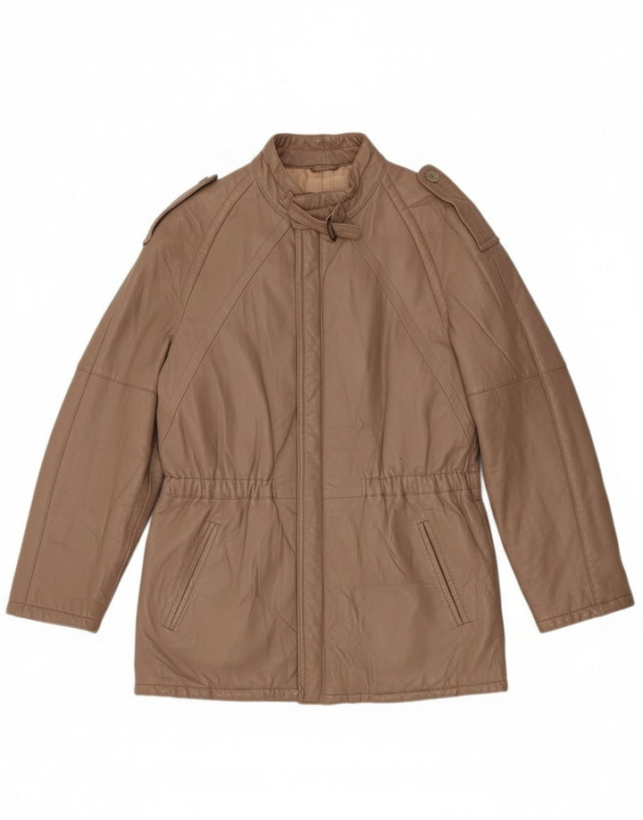 Vintage hombres chaqueta militar Reino Unido 38 marrón medio