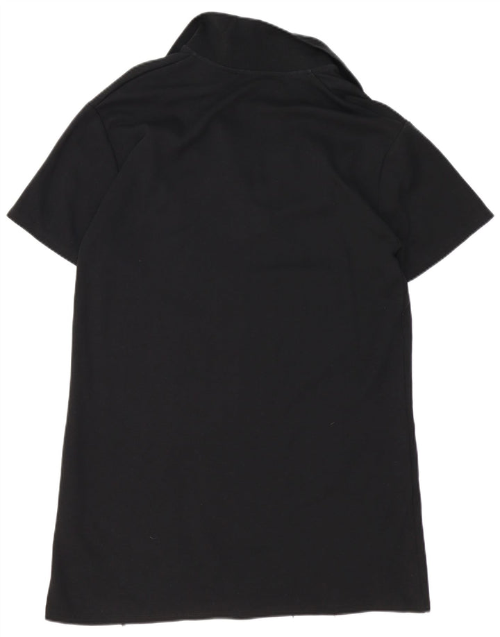 Zara Vestido Polo Mujer UK 46 Grande Algodón Negro