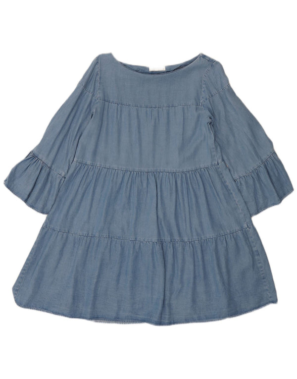 Zara Vestido vaquero extragrande con manga 3/4 para mujer UK 6 XS Azul Lyocell