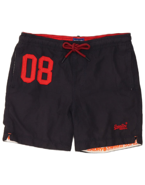 Superdry Shorts De Baño Gráficos Para Hombre Mediano W32 L5 Poliéster Azul Marino