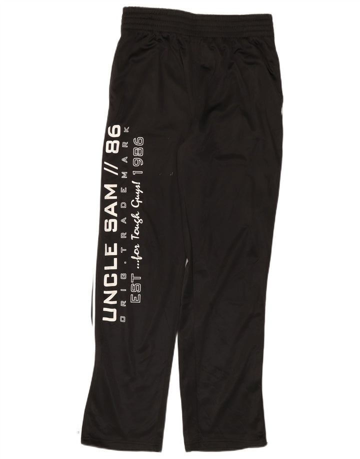 Pantalones de chándal con estampado gráfico para hombre del Tío Sam Poliéster negro mediano