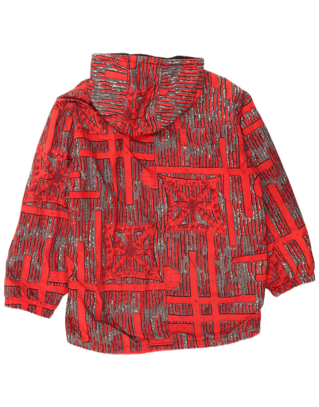 Chaqueta cortavientos con capucha vintage para niños 15-16 años Poliamida geométrica roja