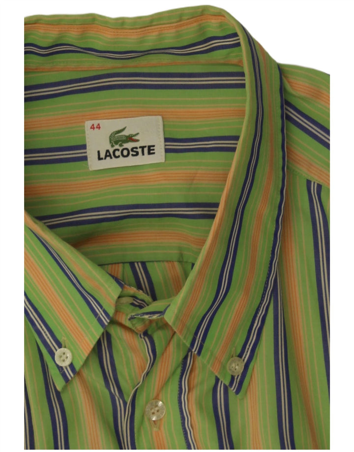 Camisa Lacoste Hombre Talla 44 XL Verde Rayas