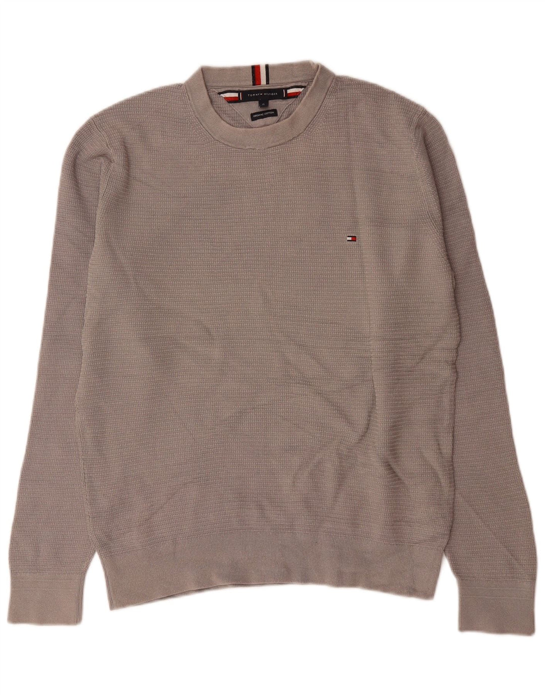 Tommy Hilfiger Jersey con cuello redondo para hombre de algodón gris medio