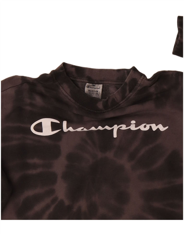 CHAMPION Sudadera con gráfico corto para mujer, talla 44, color marrón medio, teñido anudado