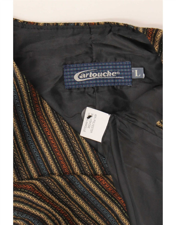 Chaleco Cartouche Para Hombre Poliéster A Rayas Beige Grande