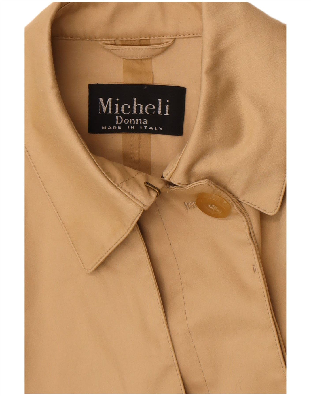 Vintage mujer gabardina Reino Unido 12 Medio Beige