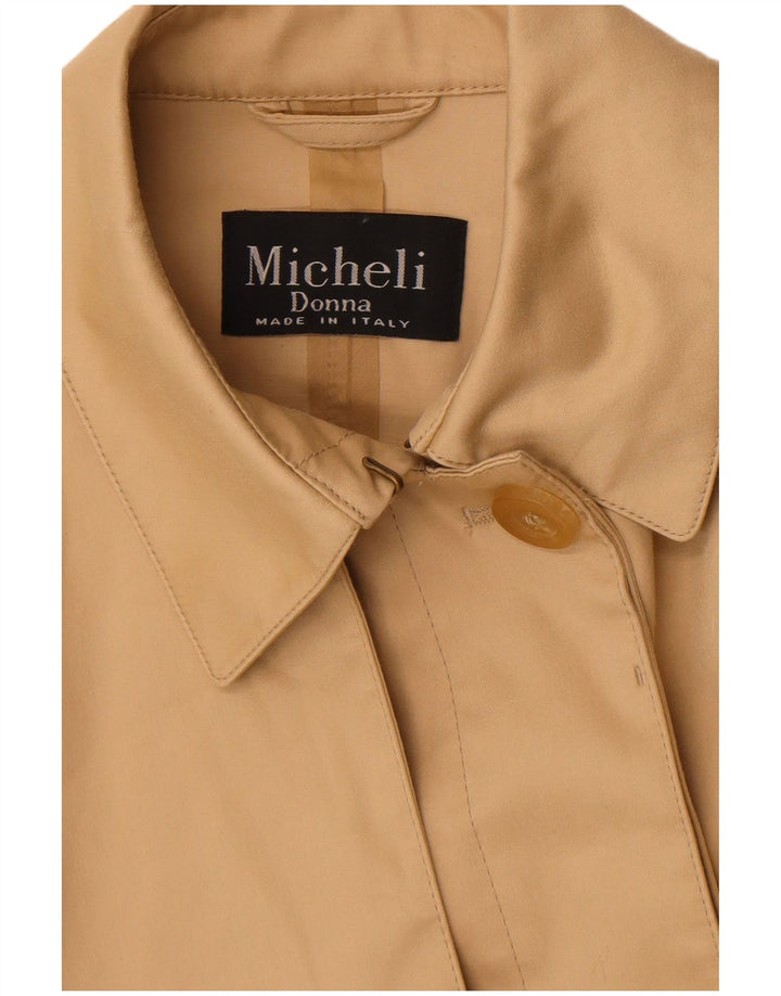 Vintage mujer gabardina Reino Unido 12 Medio Beige