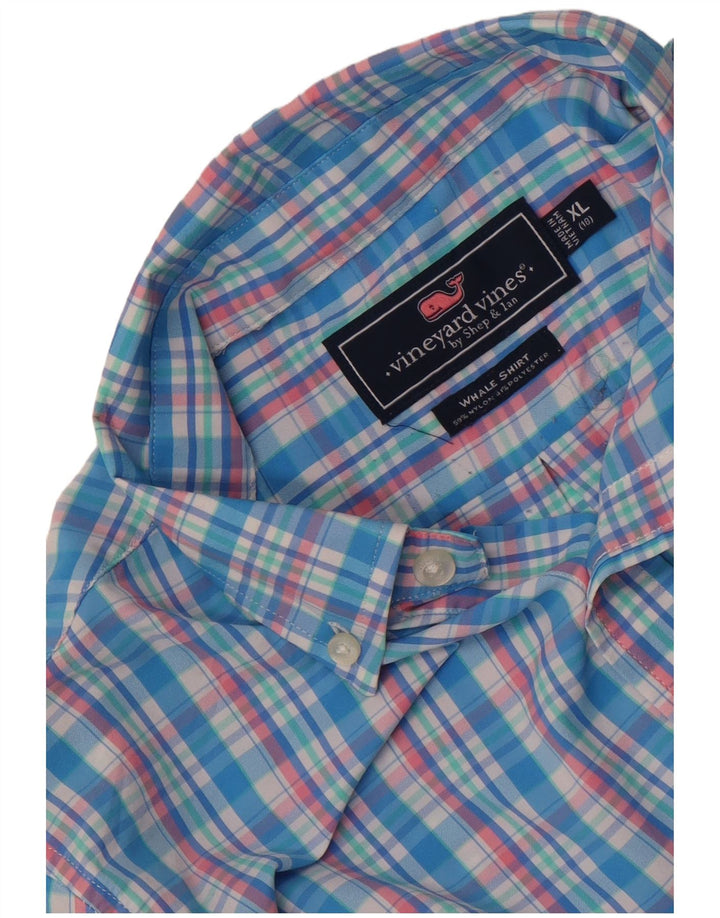 Vineyard Vines Camisa Niño 15-16 Años XL Azul Cuadros Nylon
