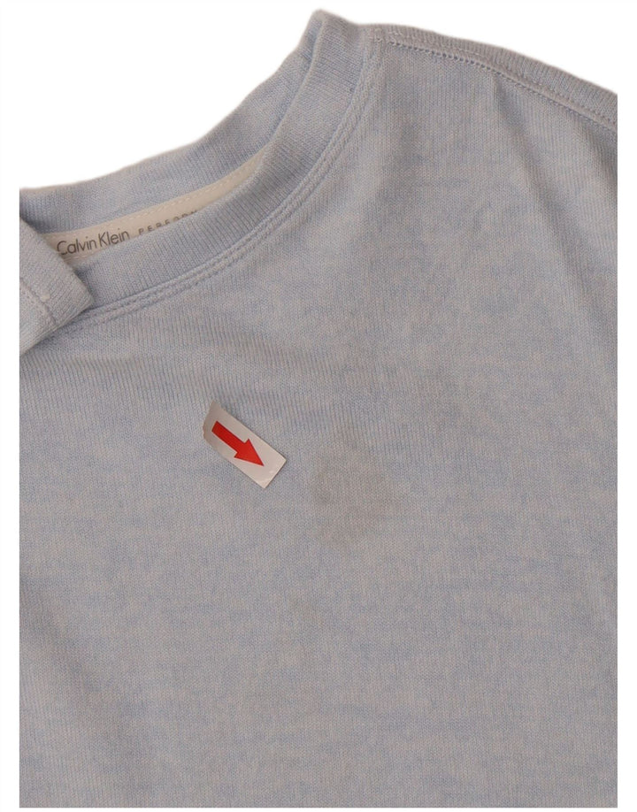 Calvin Klein Top extragrande para mujer, manga 3/4, UK 18 XL, viscosa azul