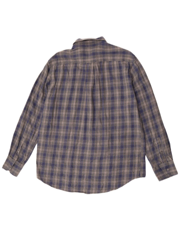 Dack's Camisa de franela de ajuste regular para hombre, talla 2XL, algodón a cuadros azules