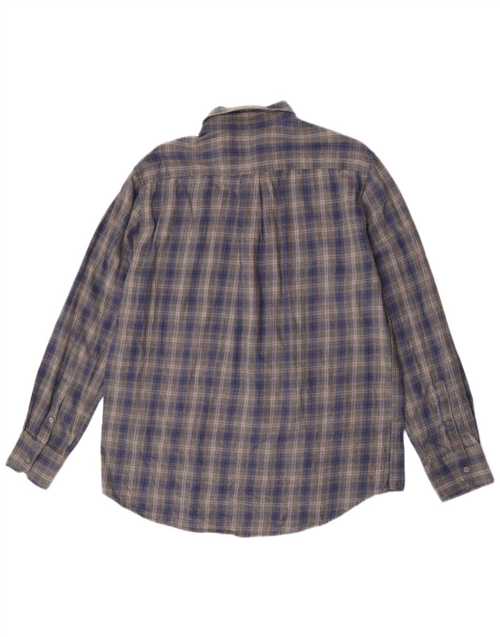 Dack's Camisa de franela de ajuste regular para hombre, talla 2XL, algodón a cuadros azules