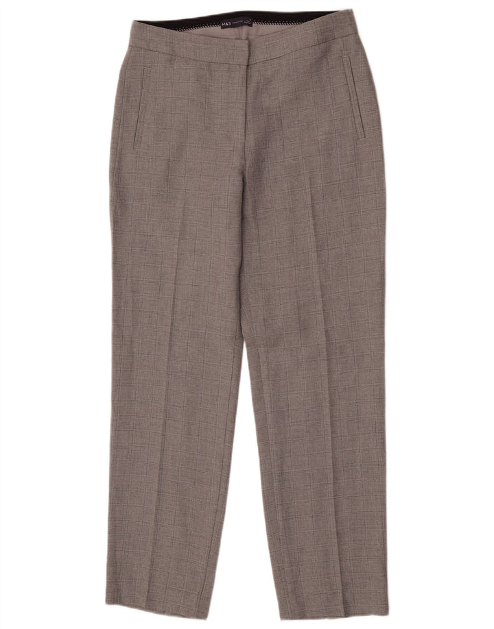 Marks & Spencer Pantalones chinos para mujer UK 10 Small W27 L30 Grey Check