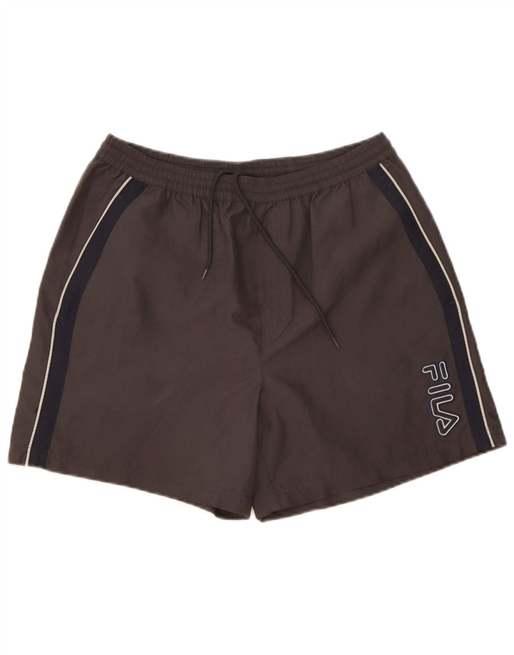 Fila Mens Graphic Sport Shorts Grande Gris Colorblock Poliéster