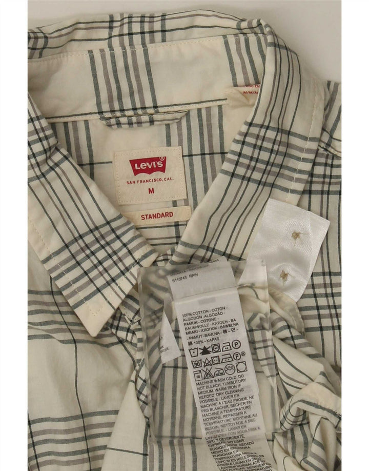 Camisa Levi's de corte estándar para hombre de algodón a cuadros blancos medianos