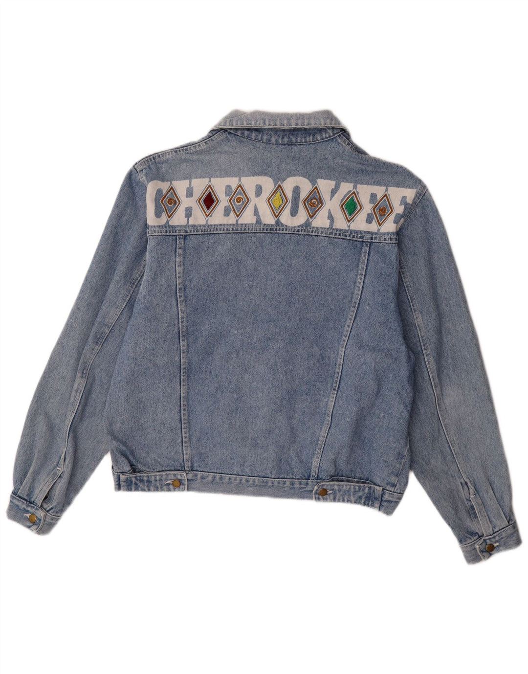 Cherokee Chaqueta vaquera gráfica para hombre UK 40 Algodón geométrico azul grande