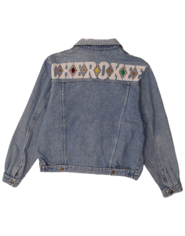 Cherokee Chaqueta vaquera gráfica para hombre UK 40 Algodón geométrico azul grande