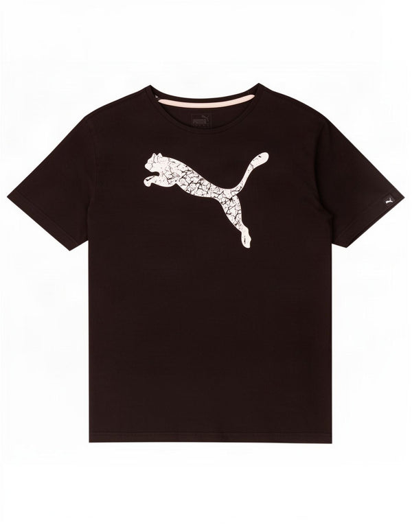 Puma Camiseta gráfica para hombre Top Medium Black Cotton