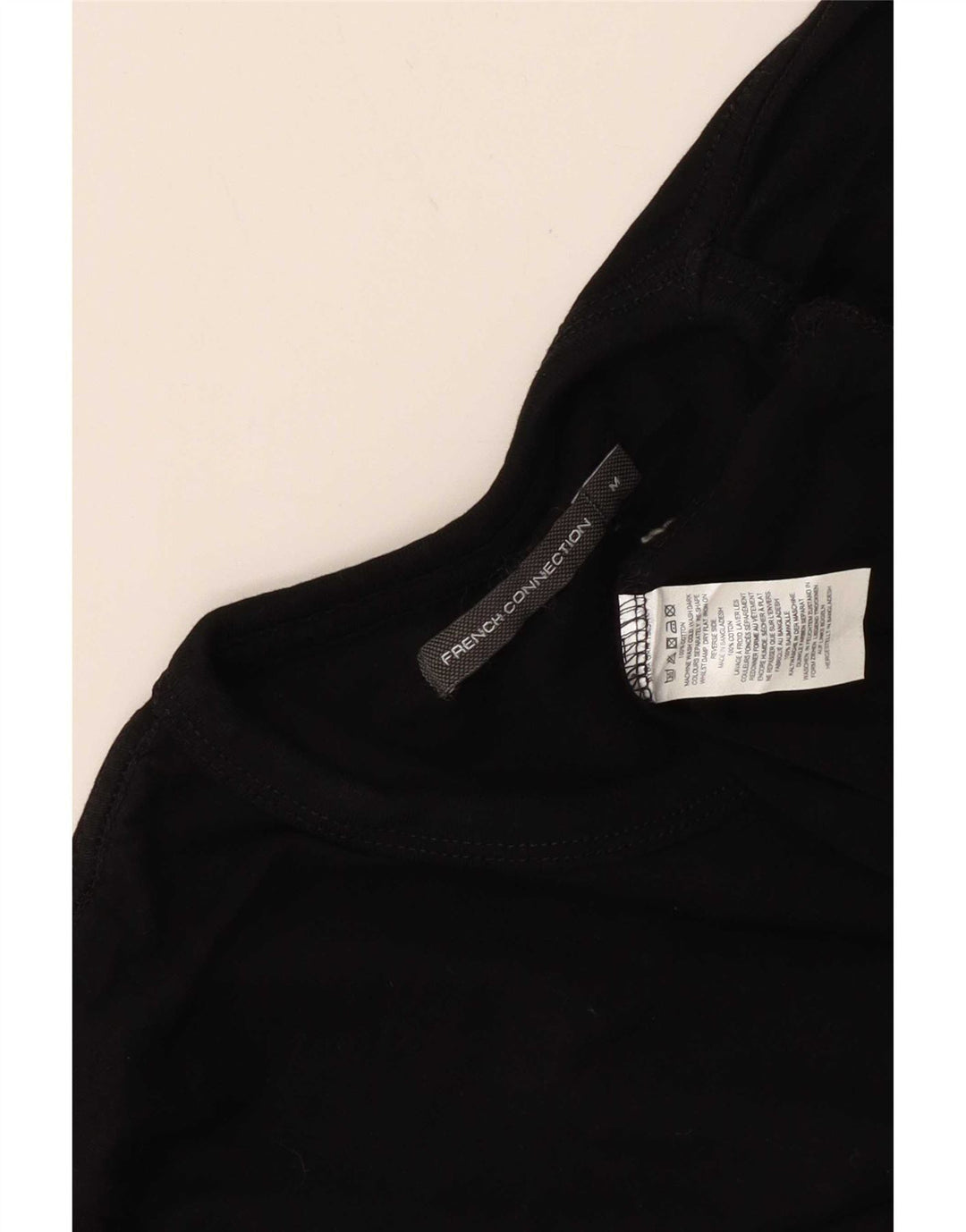 Top para hombre de French Connection, manga larga, algodón negro mediano