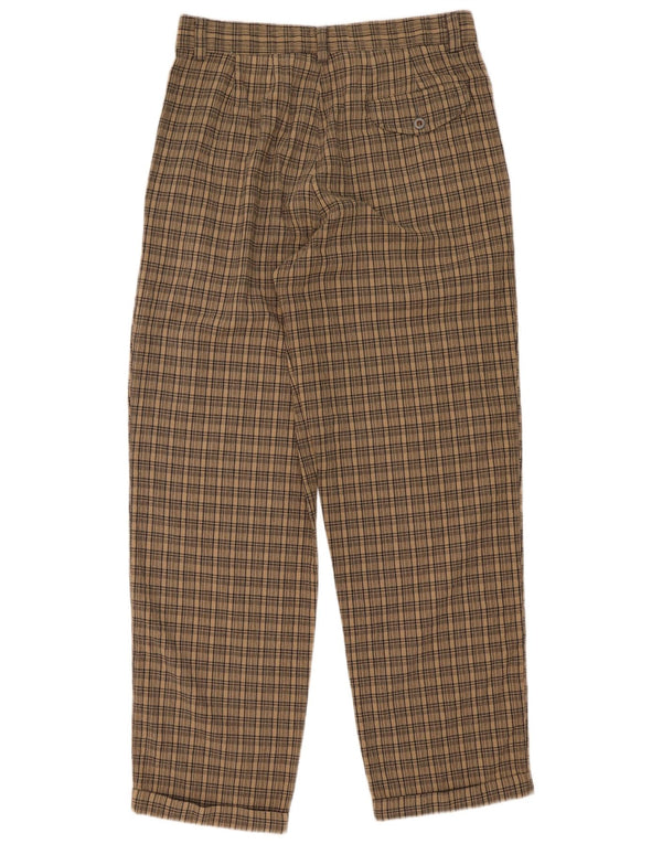 Carrera Mens Pegged Chino Trousers IT 50 Large W34 L30 Brown Check Cotton