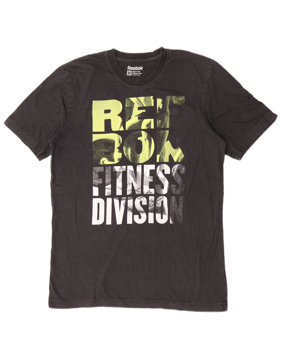 Reebok Camiseta gráfica para hombre Top Medium Black Cotton
