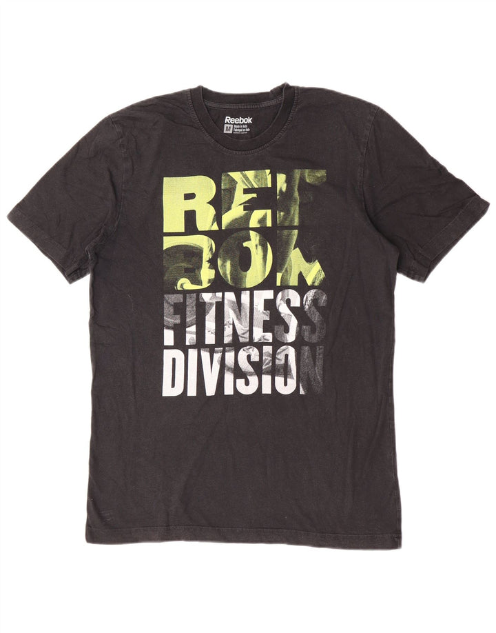 Reebok Camiseta gráfica para hombre Top Medium Black Cotton