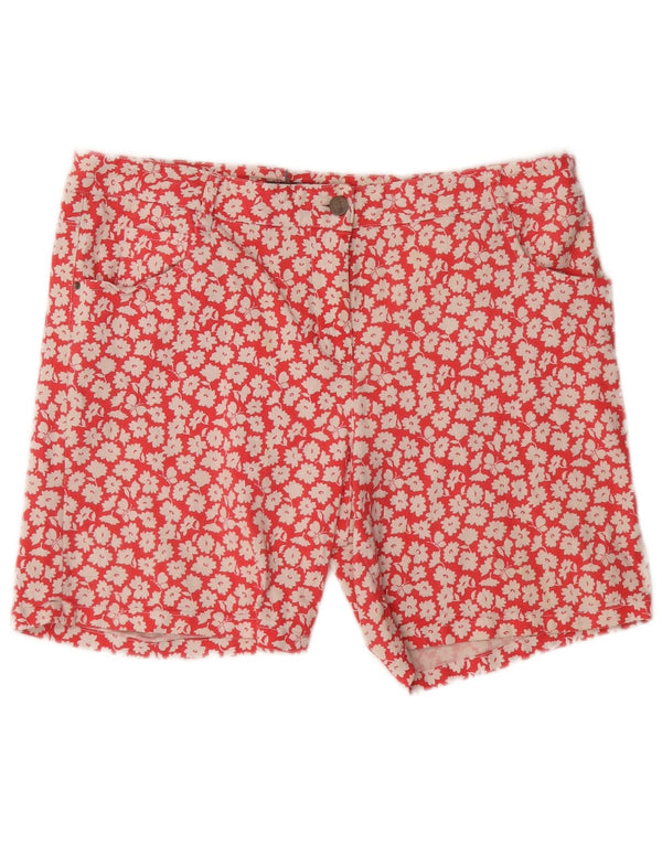Laura Ashley Pantalones cortos casuales para mujer UK 46 Large W34 Algodón floral rojo