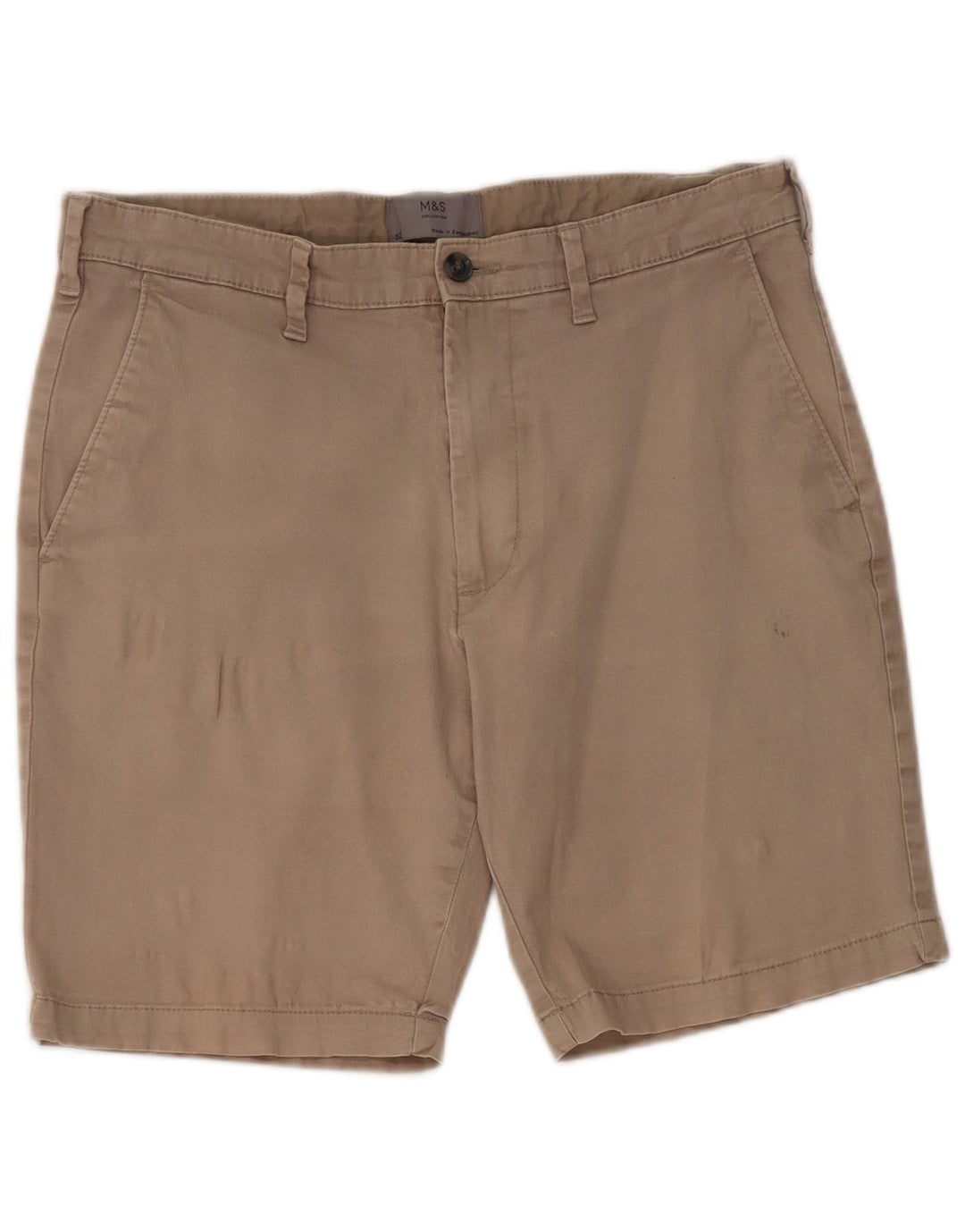 Marks & Spencer Pantalones cortos chinos para hombre W32 Algodón gris medio