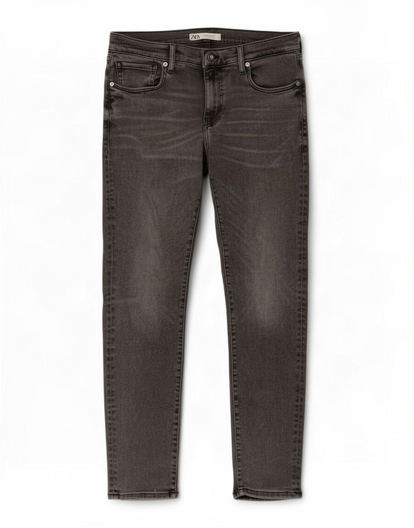 Zara Jeans ajustados para hombre EU 42 Large W32 L30 Algodón gris