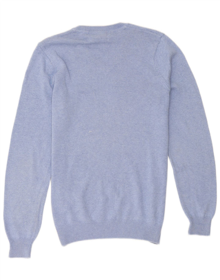 Marks & Spencer - Jersey con cuello en V para hombre, talla pequeña, algodón azul