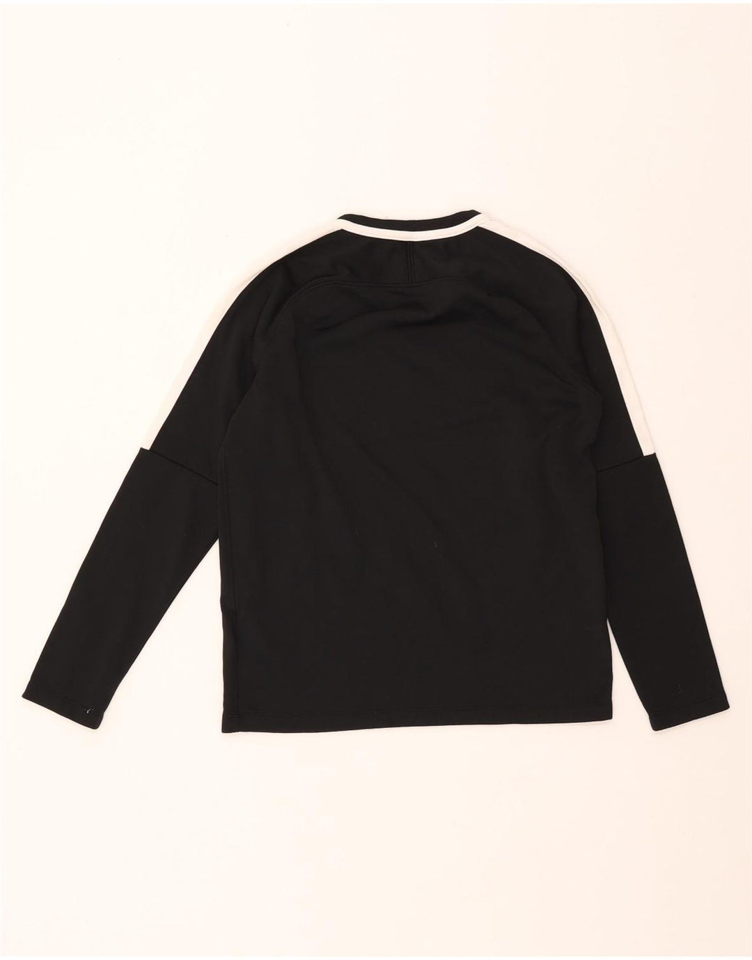 NIKE Boys Dri Fit Top Manga Larga 12-13 Años Grande Negro Colorblock