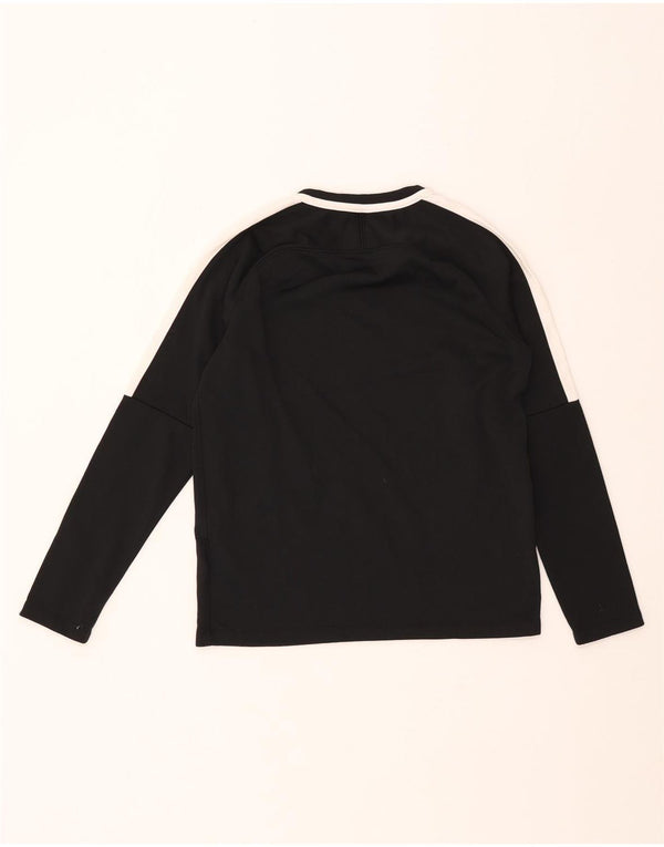 NIKE Boys Dri Fit Top Manga Larga 12-13 Años Grande Negro Colorblock