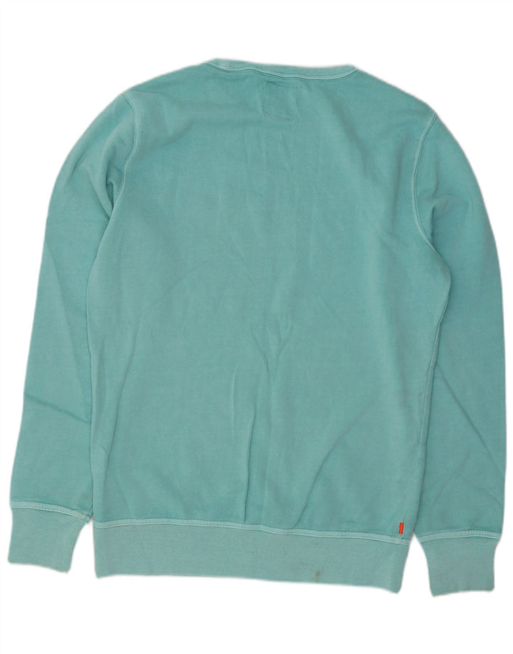 Superdry Hombre Sudadera Jumper Large Turquesa Algodón