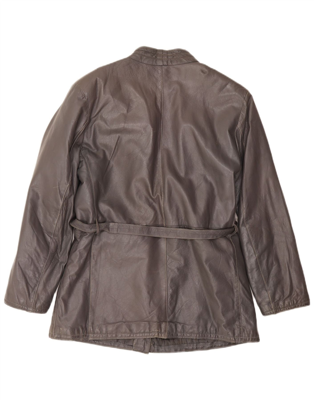 Vintage mujer chaqueta de cuero Reino Unido 16 gris grande