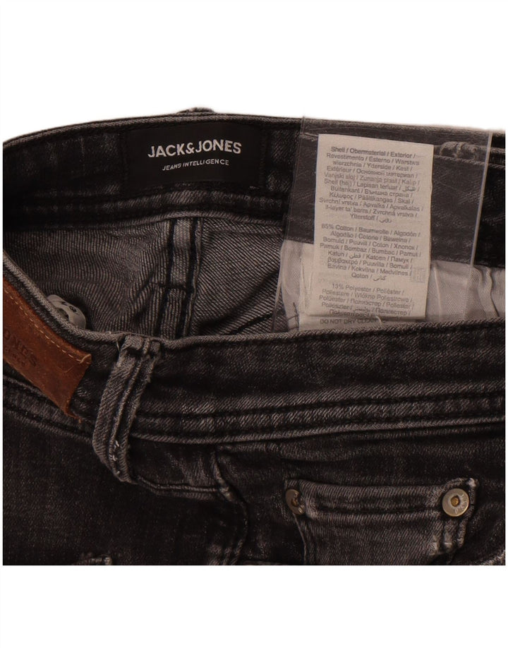 Jack & Jones Mens Shorts De Mezclilla Desgastados Pequeño W30 Algodón Gris
