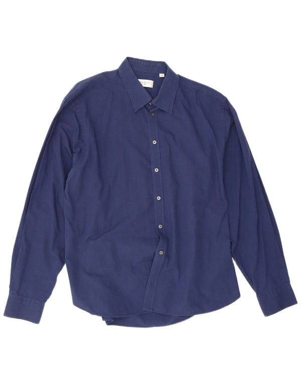 Camisa Yves Saint Laurent Hombre 2XL Algodón Azul Marino