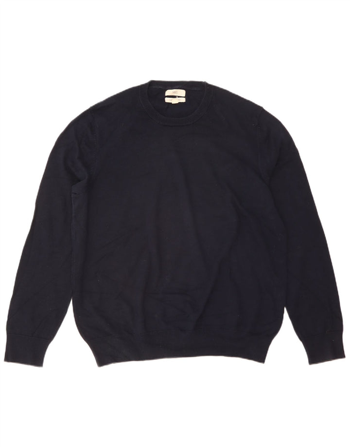 Marks & Spencer Jersey de cuello redondo para hombre XL Algodón azul marino