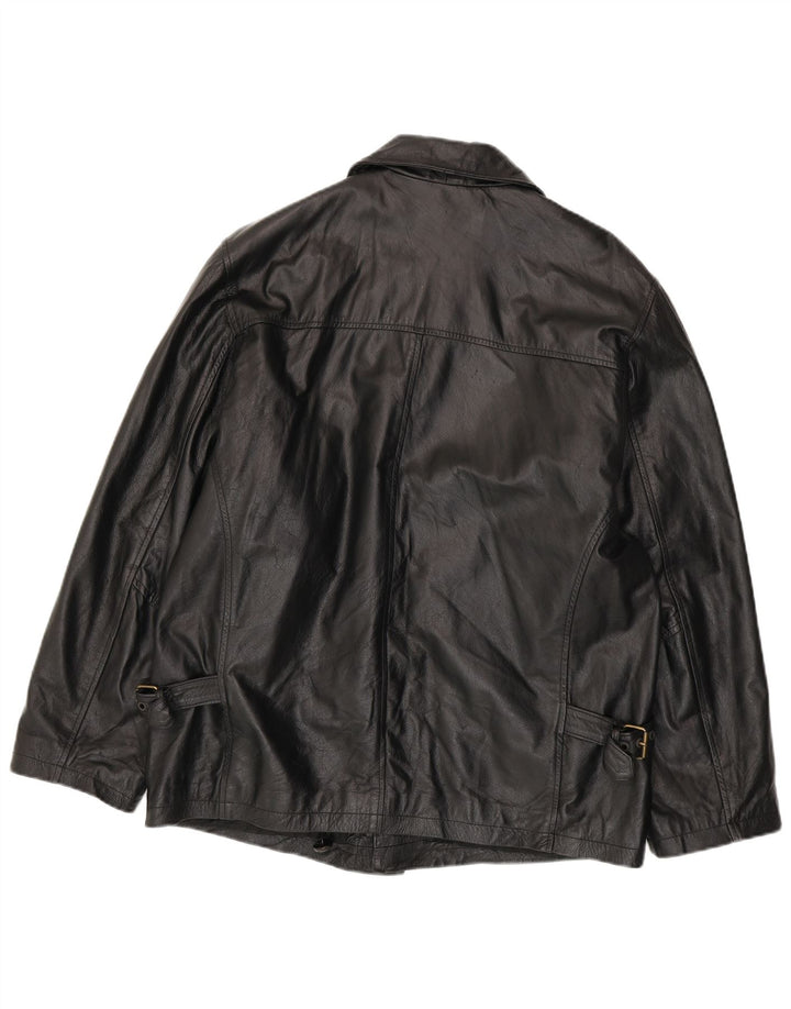 Vintage chaqueta de cuero para hombre Reino Unido 40 cuero negro grande