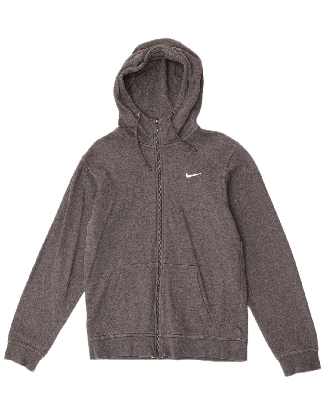 Nike - Sudadera con capucha y cremallera para hombre, talla pequeña, algodón gris